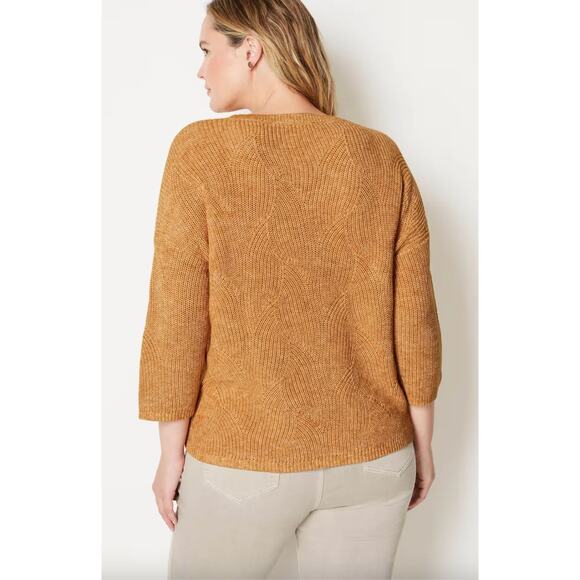 J. Jill Abstract-Waterfall Textured Pullover Crewneck Sweater Size Large Boho - Picture 2 of 11